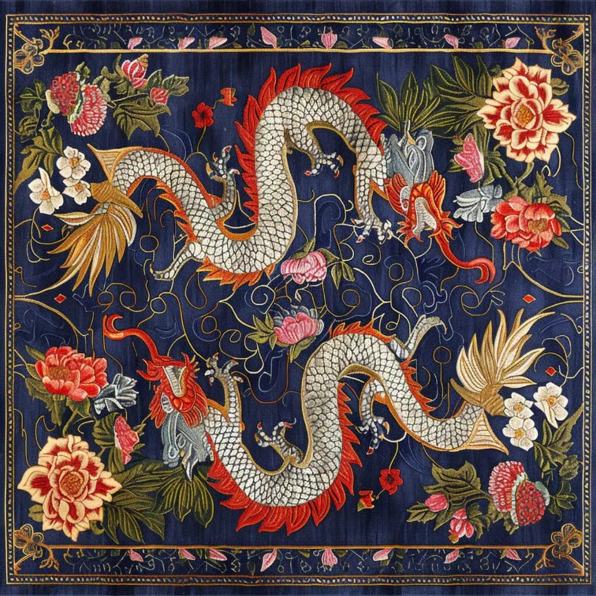 Crimson Dragon Hand Tufted Rug