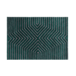 Dark Teal Geometric Hand Tufted Wool Rug