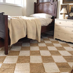 Diamond Checker Jute Rug - Natural and White