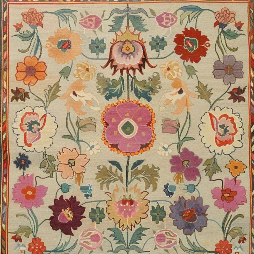 Dreamy Floral Hand Knotted Area Rug