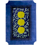 Edged Valley of the Suns Hand Tufted Wool Rug - Blue