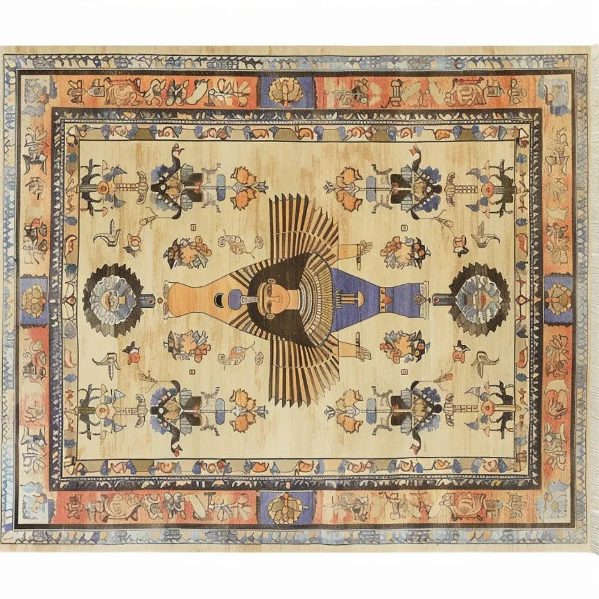 Egyptian Mythology Hand Knotted Area Rug