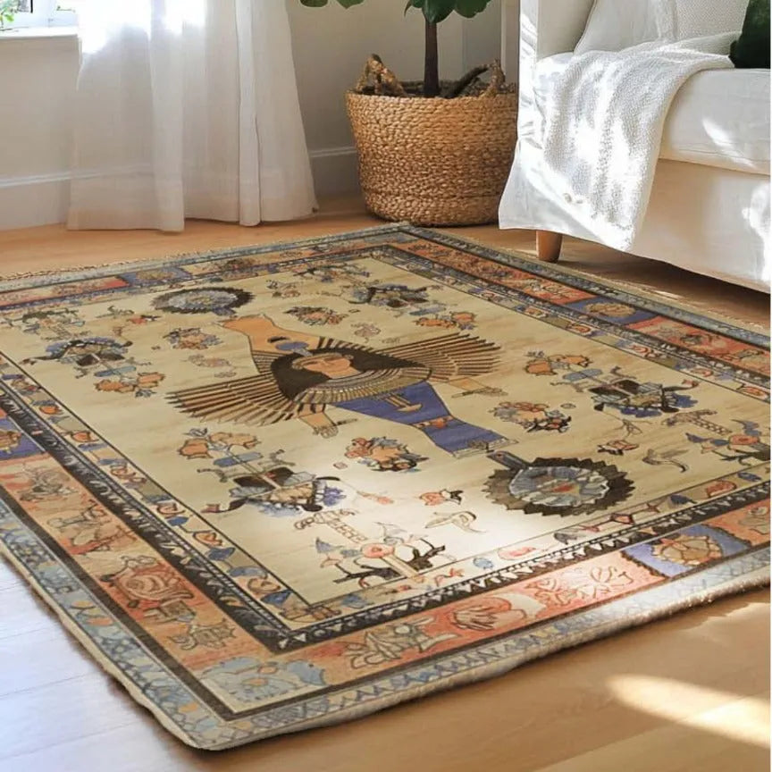 Egyptian Mythology Hand Knotted Area Rug