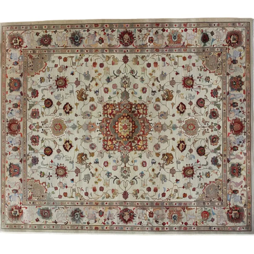 Embellished Flower Hand Knotted Area Rug
