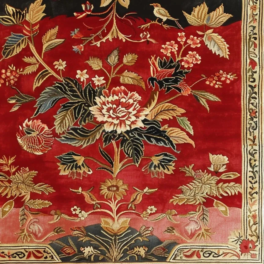 Flame Blossom Hand Tufted Wool Rug