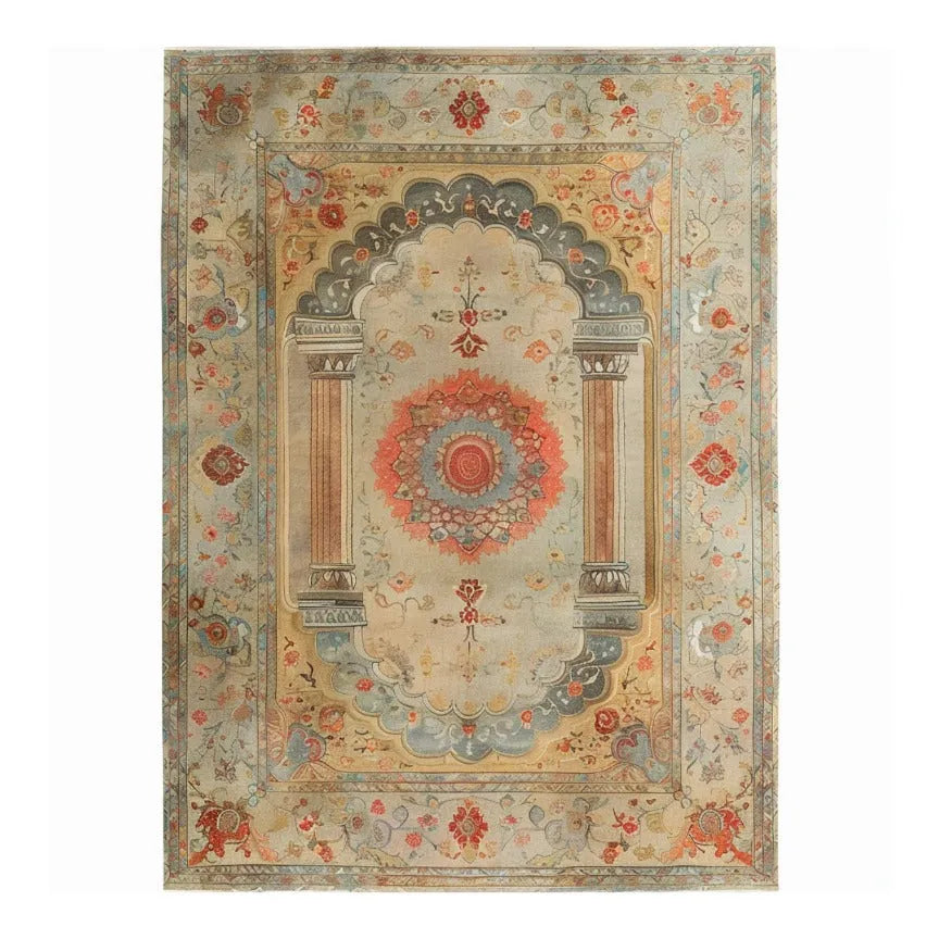 Floral Archway Hand Knotted Area Rug