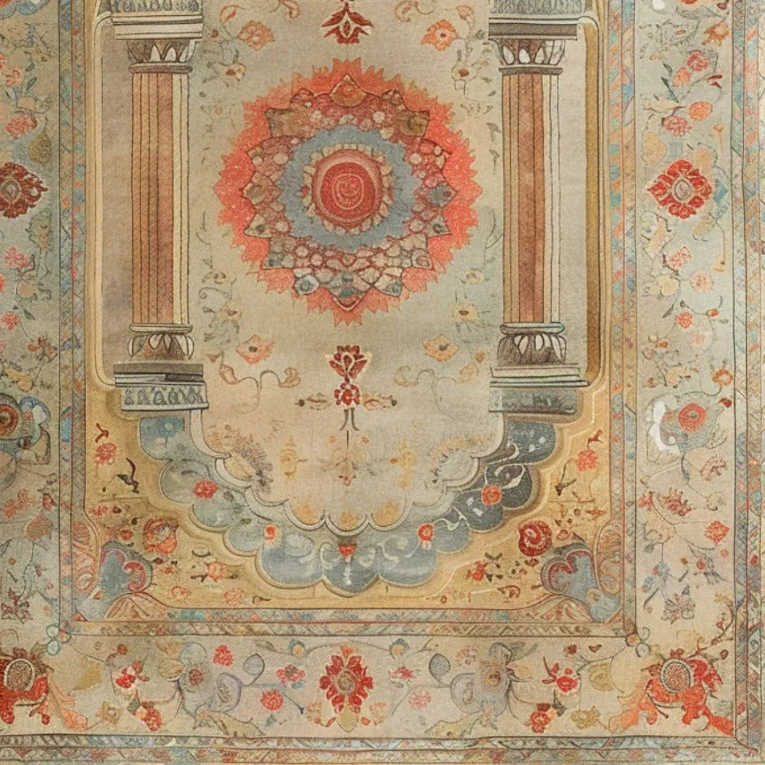 Floral Archway Hand Knotted Area Rug