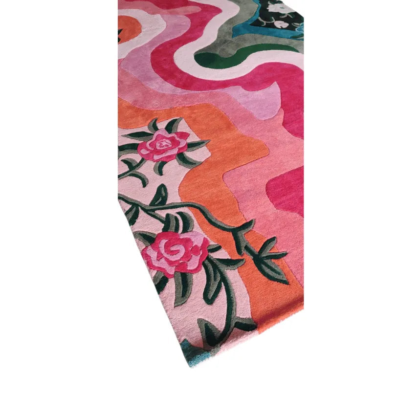 Floral Wavefront Hand Tufted Rug