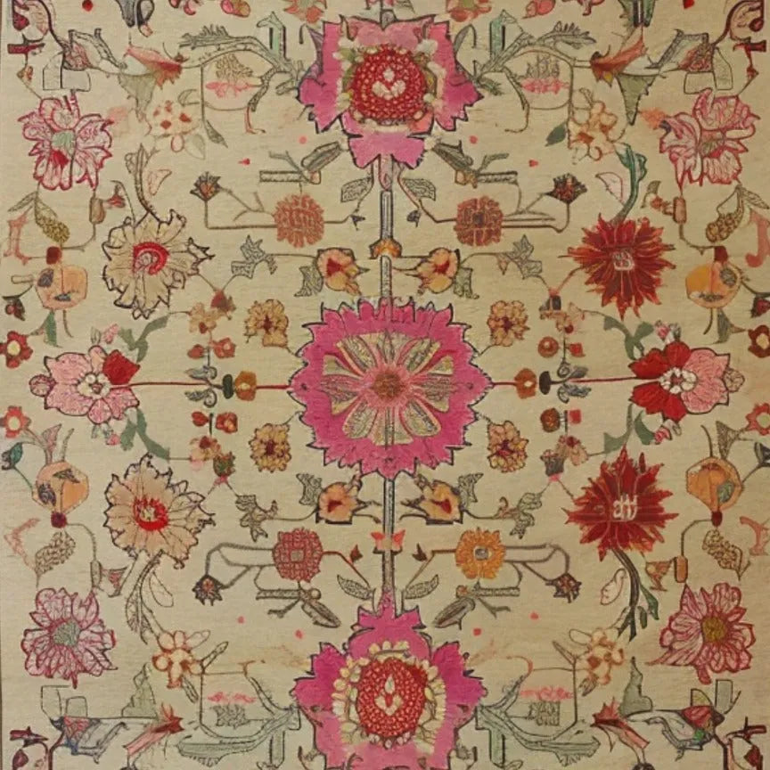 Flower Enchantment Hand Knotted Area Rug