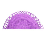 Folding Border Half Circle Accent Jute Rug - Purple