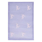 For the Love of Rabbits Hand Tufted Wool Rug - Purple