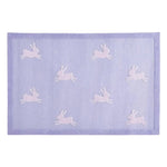 For the Love of Rabbits Hand Tufted Wool Rug - Purple