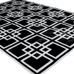 Gatsby's Garden Dhurrie Cotton Rug - Black