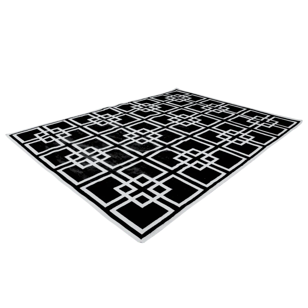 Gatsby's Garden Dhurrie Cotton Rug - Black