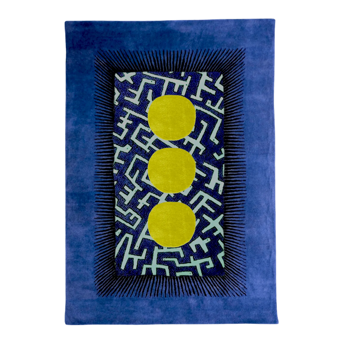 Valley of the Suns Hand Tufted Wool Rug - Blue and Yellow