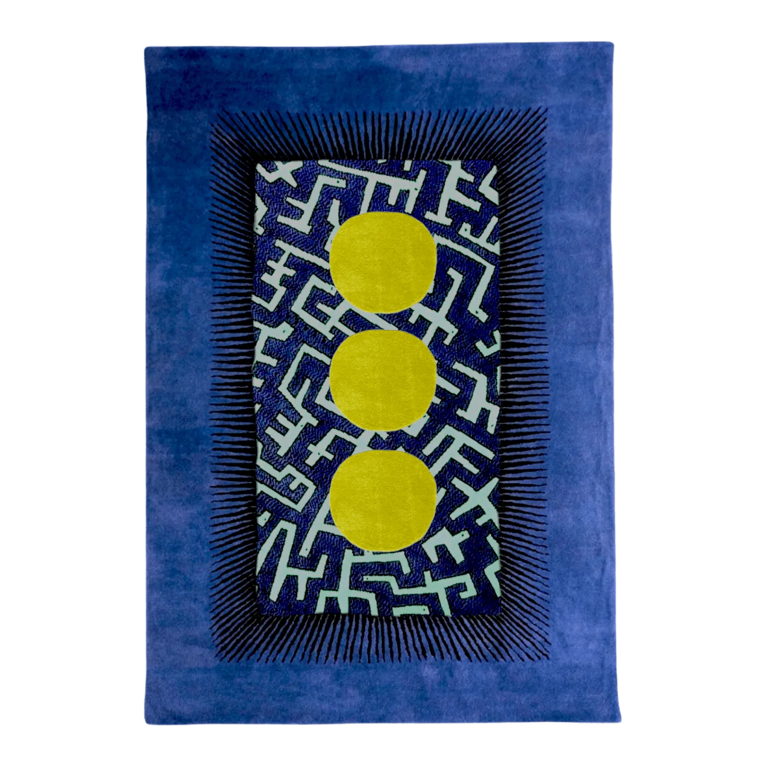 Valley of the Suns Hand Tufted Wool Rug - Blue and Yellow