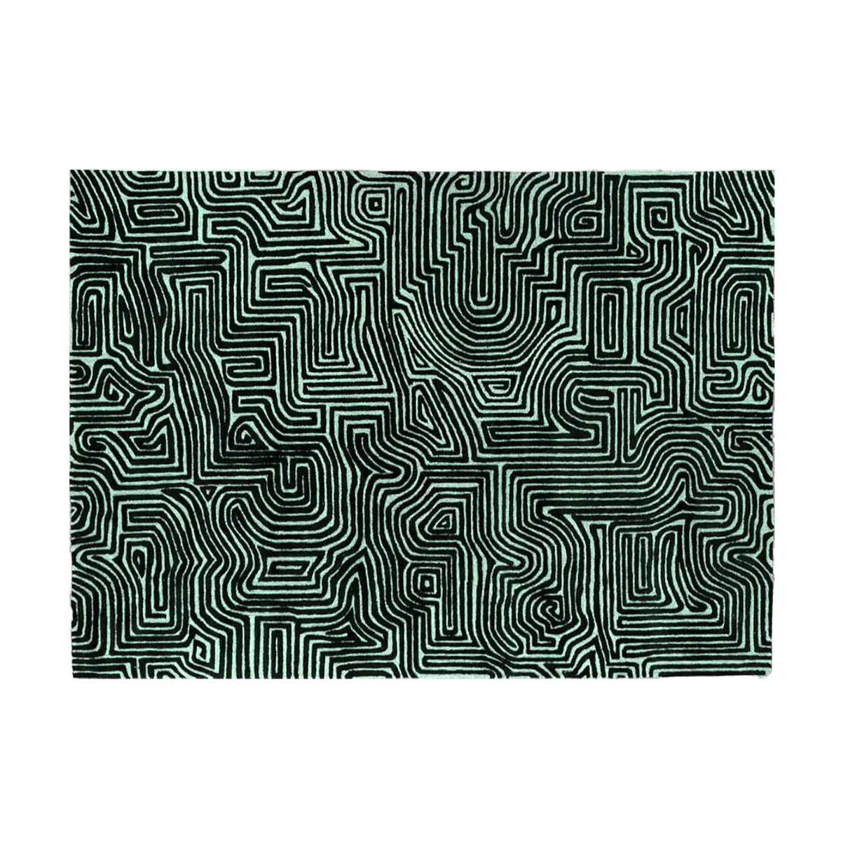 Green Maze Hand Tufted Wool Rug