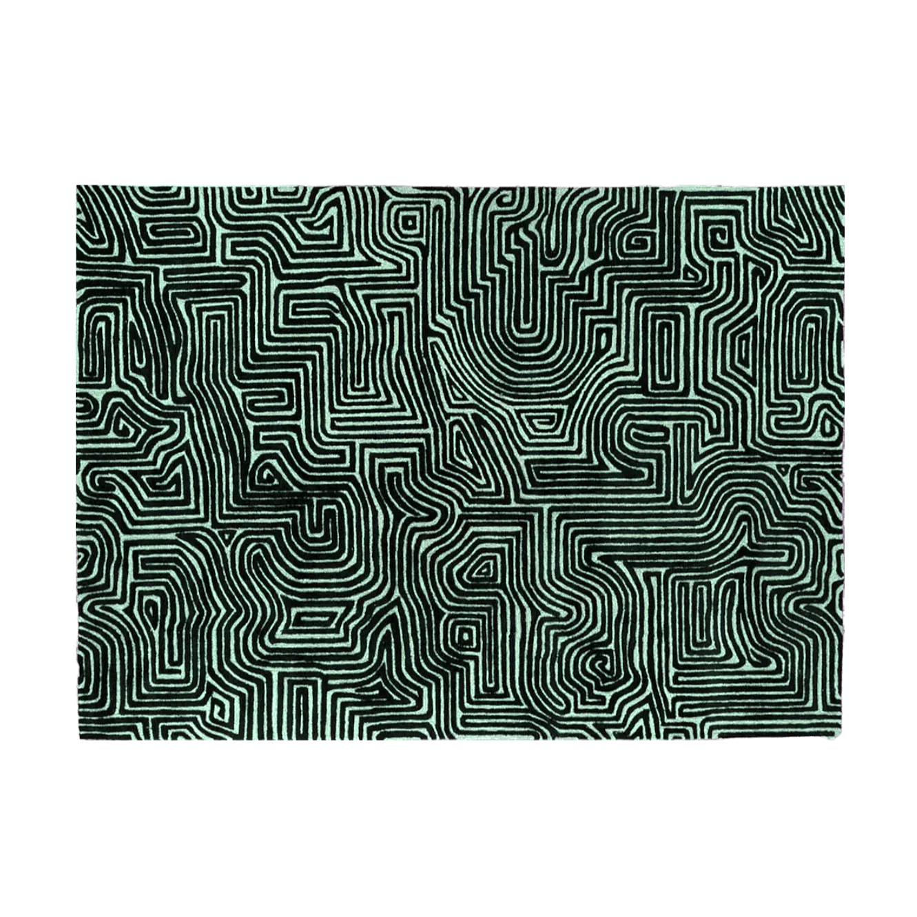 Green Maze Hand Tufted Wool Rug