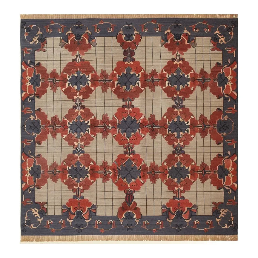 Gridlock Wool Hand Knotted Area Rug