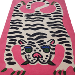 Hand Tufted Pink Tiger Wool Area Rug