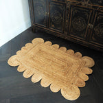 Handmade Mini Scalloped Jute Rug - Natural Color