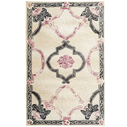 The "Ivory Bloom Border Hand Tufted Rug" is a timeless masterpiece inspired by vintage charm and intricate floral motifs. Its soft cream background highlights the delicate floral border, creating an elegant and inviting aesthetic. Hand-tufted from high-quality materials, this rug offers both durability and a plush feel underfoot, making it a perfect addition to any living space. Its classic design and neutral tones ensure it complements a variety of interior styles, adding a touch of sophistication to your 