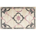 Ivory Bloom Border Hand Tufted Rug - MAIA HOMES