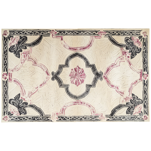 Ivory Bloom Border Hand Tufted Rug - MAIA HOMES