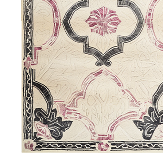 Ivory Bloom Border Hand Tufted Rug - MAIA HOMES