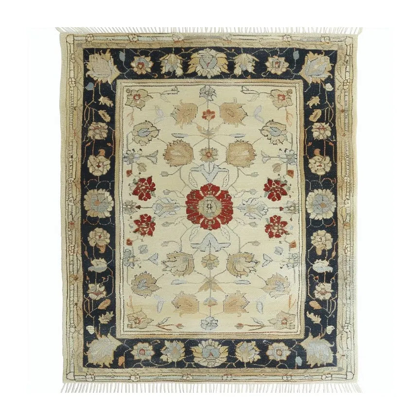 Ivory Elegance Hand Knotted Area Rug