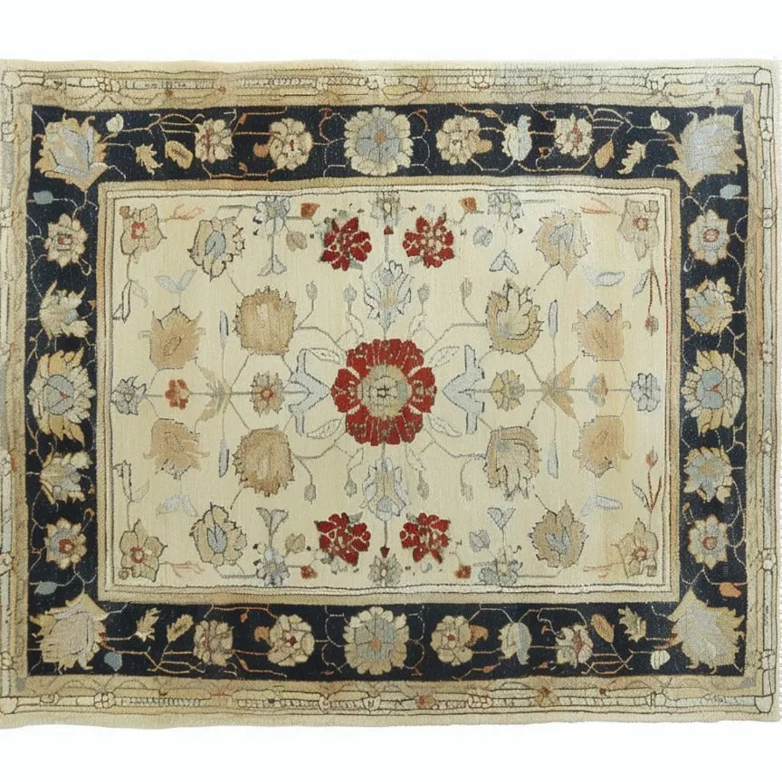 Ivory Elegance Hand Knotted Area Rug