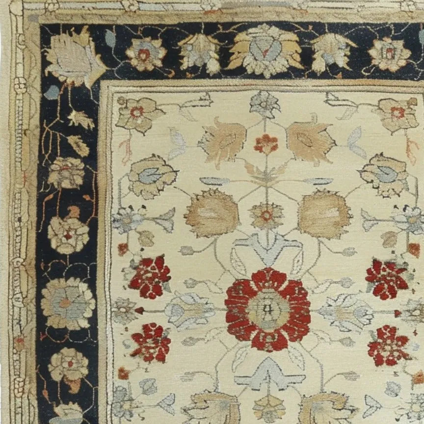 Ivory Elegance Hand Knotted Area Rug