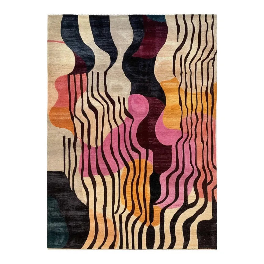 Layered Abstract Hand Tufted Rug 