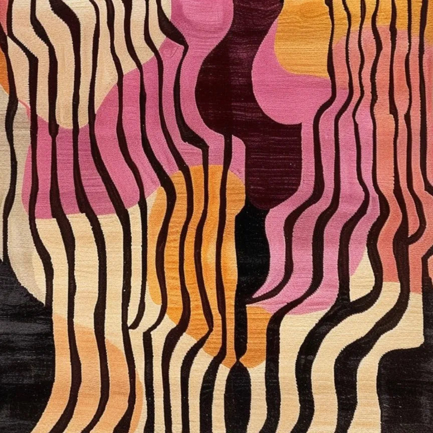 Layered Abstract Hand Tufted Rug 