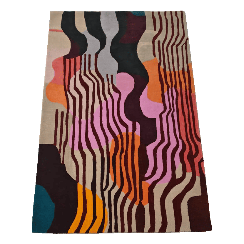 Layered Abstract Hand Tufted Rug  - MAIA HOMES