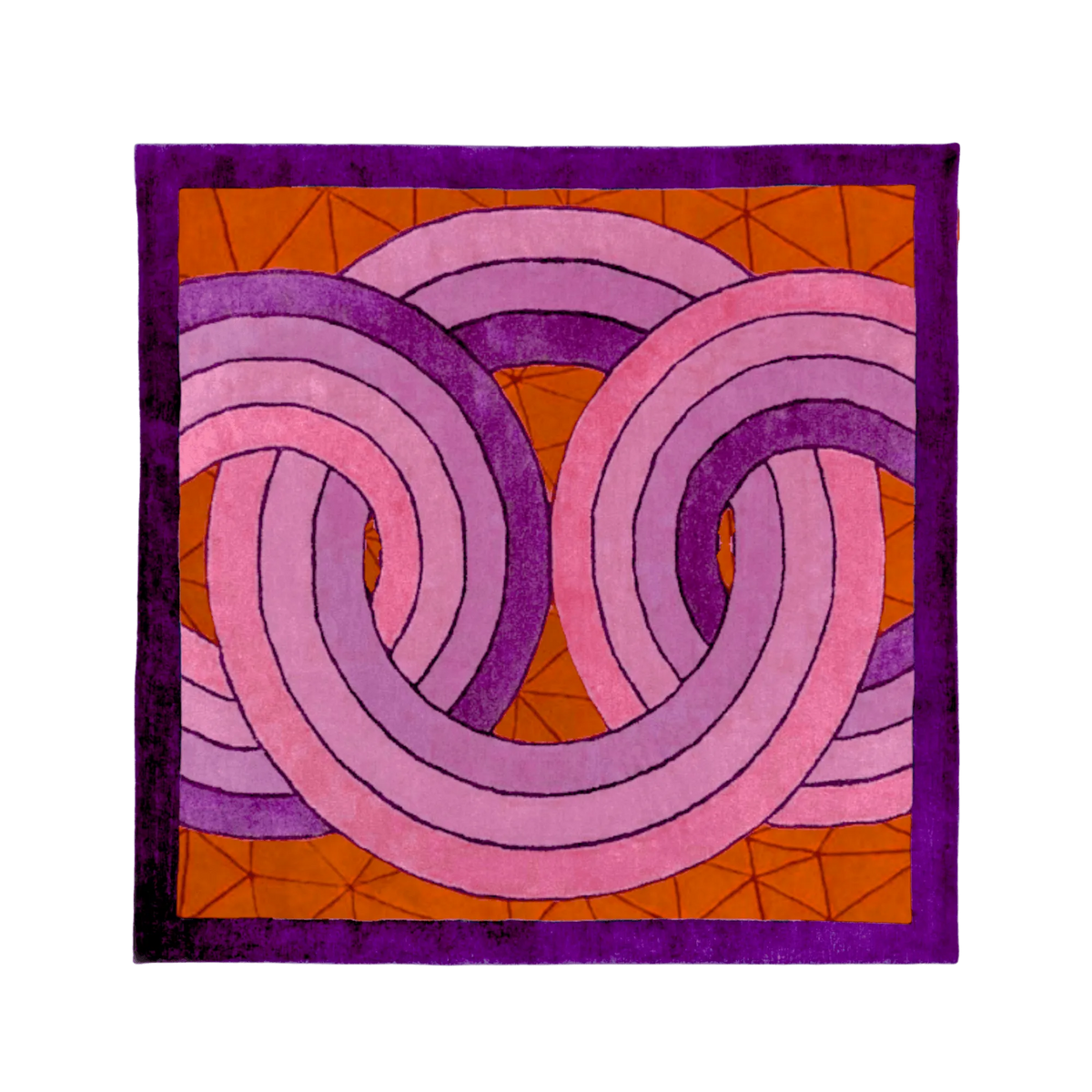 Maia Knotted Circles on Square Hand Tufted Wool Rug - Purple