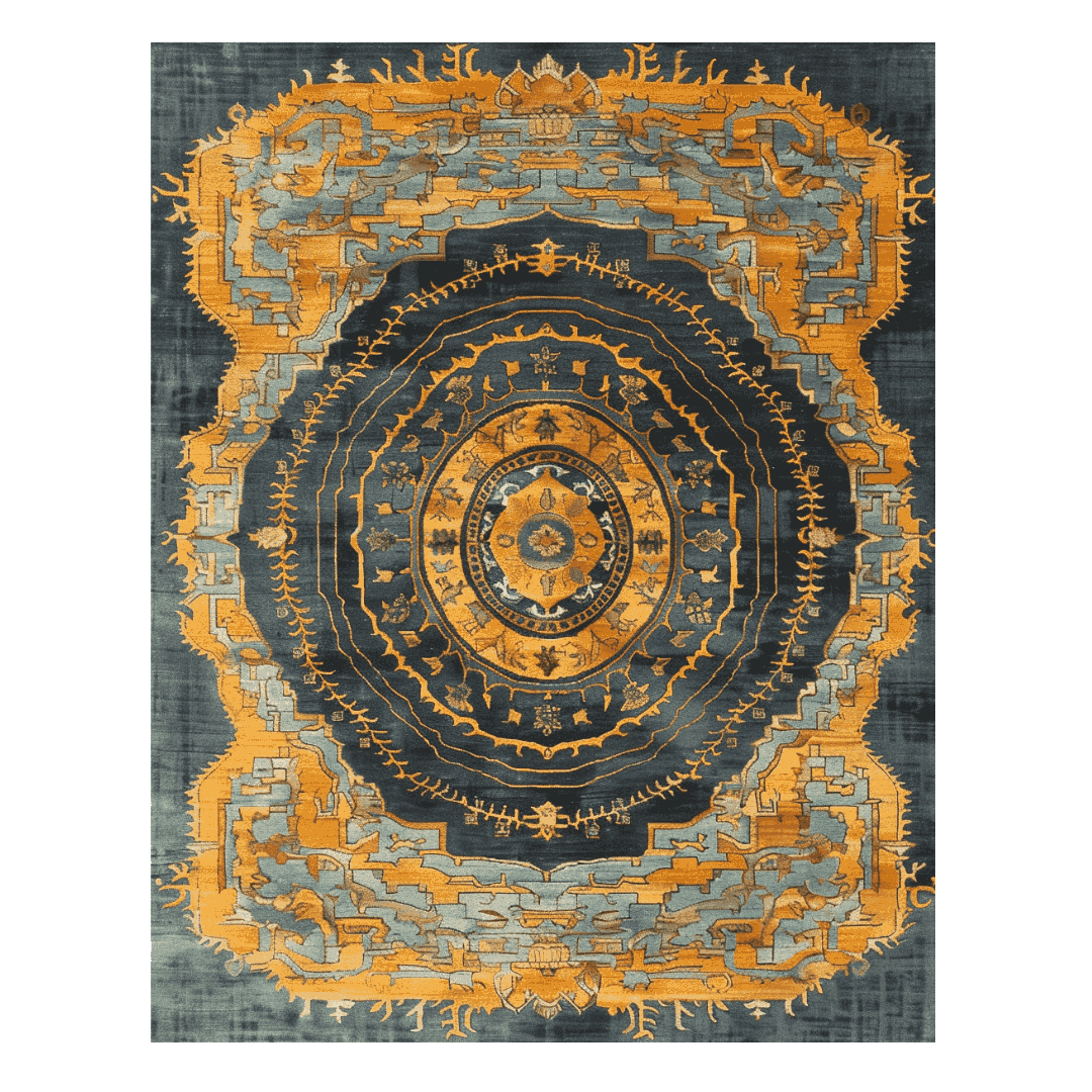 Majestic Mandala Hand Knotted Rug