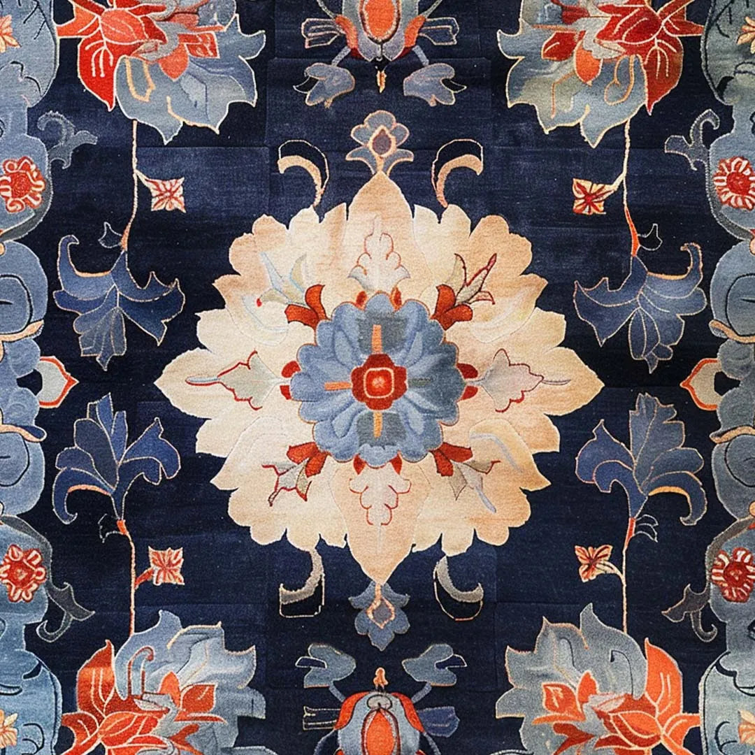 Midnight Blossom Tapestry Hand Tufted Rug