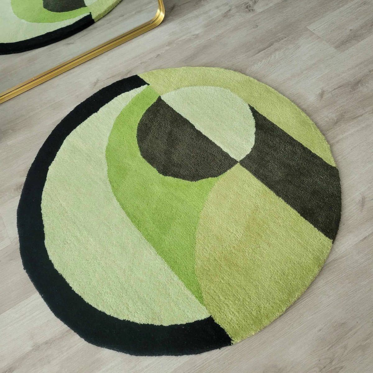 Mini Maia Geometric Round Hand Tufted Wool Rug