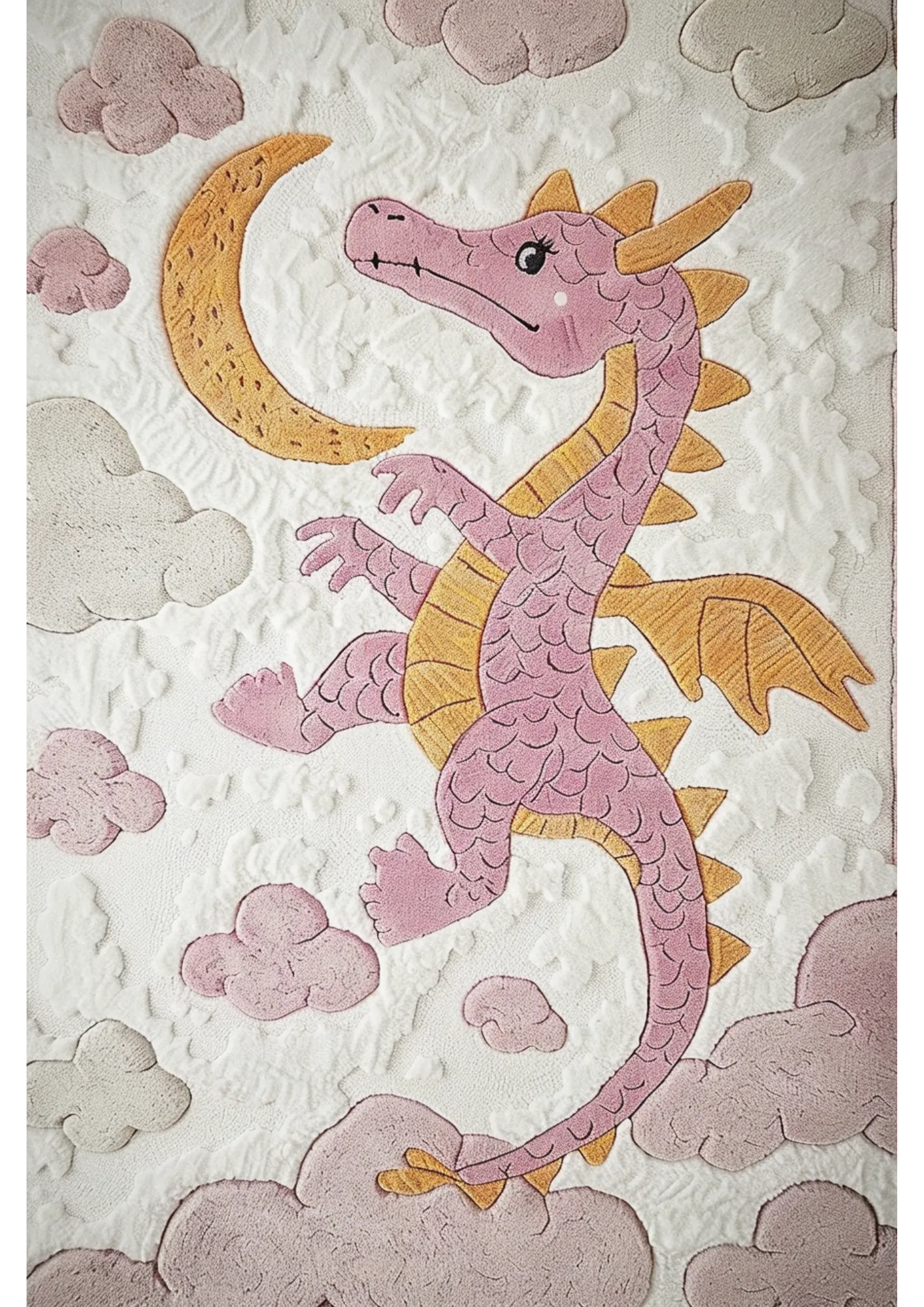 Moonlit Baby Dragon Hand Tufted Rug