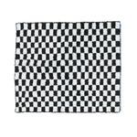 Moroccan Berber Handwoven Checker Wool Area Rug with Tassels - Black and White