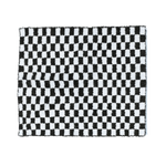 Moroccan Berber Handwoven Checker Wool Area Rug with Tassels - Black and White