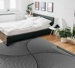 Noir Horizon Illusion Square Hand Tufted Wool Rug