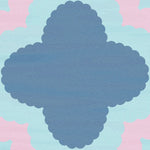 Opulent Waves Blue Pink Hand Tufted Wool Rug