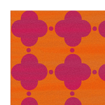 Orange Pink Clovers Hand Tufted Rug