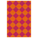 Orange Pink Clovers Hand Tufted Rug