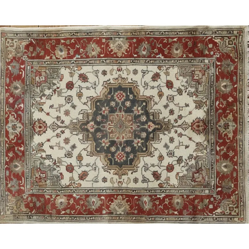 Ornate Crimson Beauty Hand Knotted Area Rug