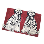 Pair of Doggie Hand Tufted Wool Rug - Red