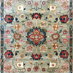 Pastel Medallion Blossom Hand Knotted Area Rug