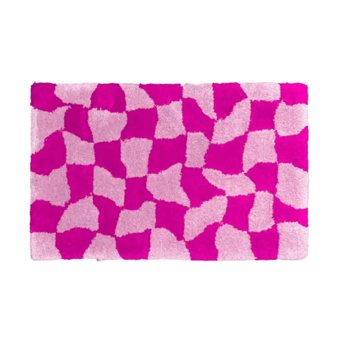 Pink Abstract Checker Hand Tufted Wool Rug